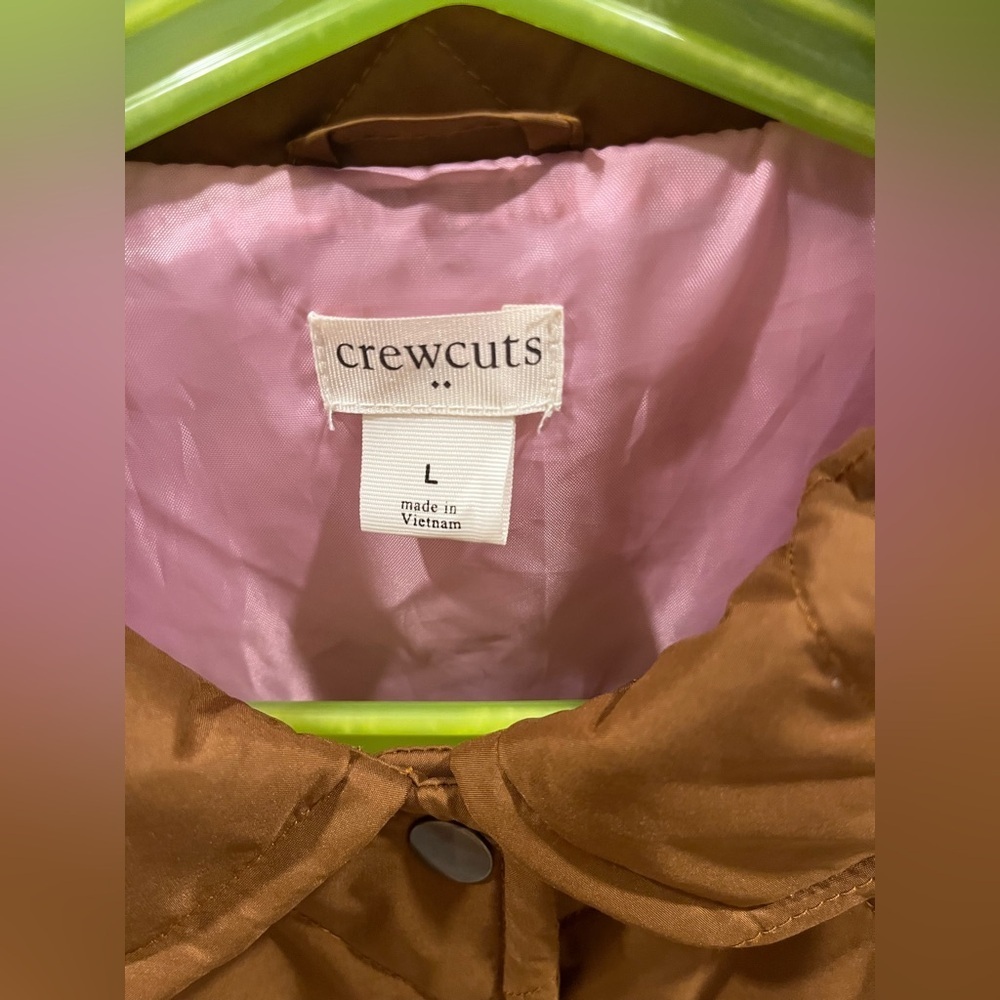 Crewcuts Quilted Peplum Brown Barn Jacket, size L - Picture 9 of 11